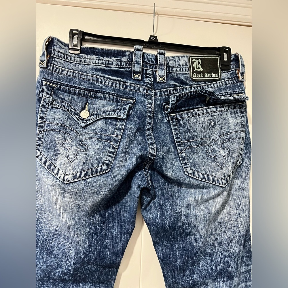 Men’s Rock Revival Jeans Acid wash look Evan straight 38 - Picture 4 of 16